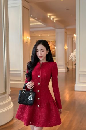 váy dạ tweed dự tiệc