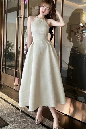 Váy Dự Tiệc Dáng Dài Đính Đá Cổ | ANH FASHION V110